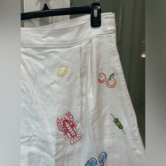 Anthropologie Maeve White Embroidered Skirt - Picture 5 of 10